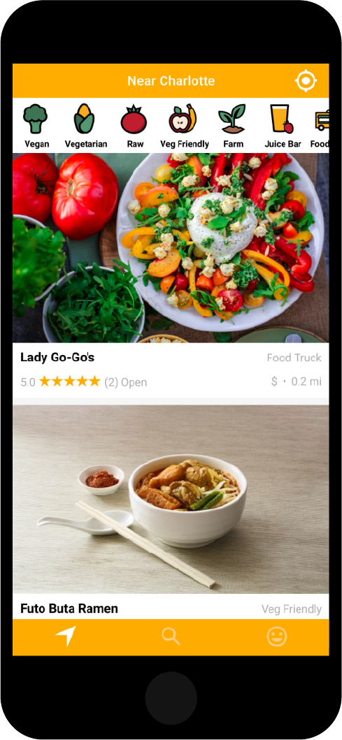 Nearby Vegan and Vegeterian Restaurants on your Mobile Device